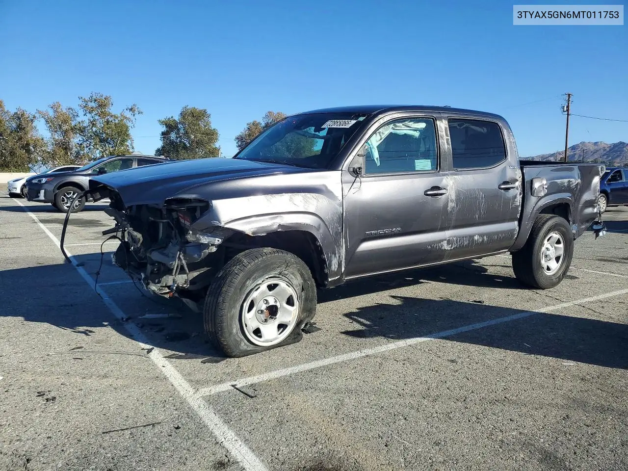 TOYOTA TACOMA 2021, VIN 3TYAX5GN6MT011753
