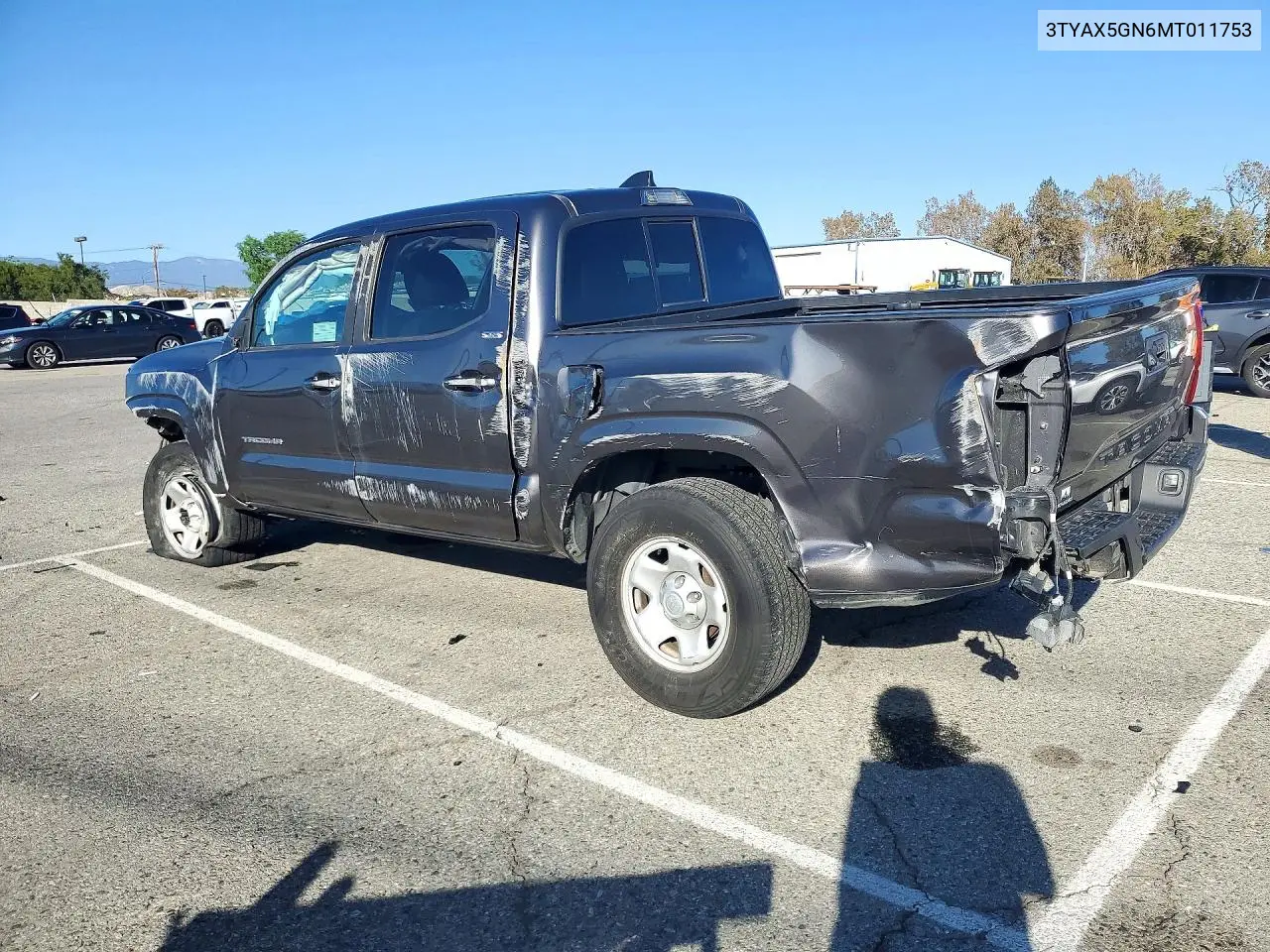 2021 TOYOTA TACOMA VIN 3TYAX5GN6MT011753 — фото 2