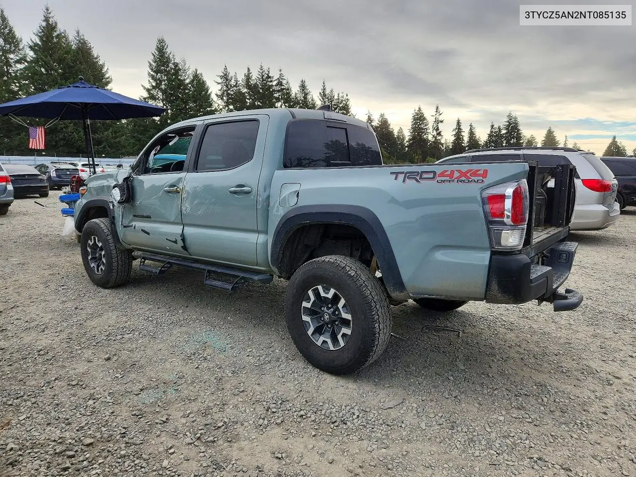 2022 TOYOTA TACOMA VIN 3TYCZ5AN2NT085135 — фото 2
