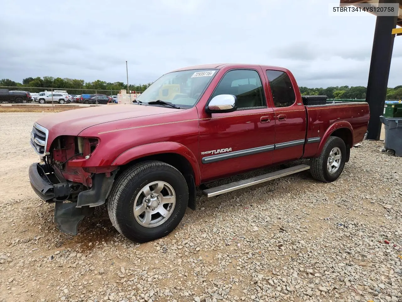 TOYOTA TUNDRA 2000, VIN 5TBRT3414YS120758