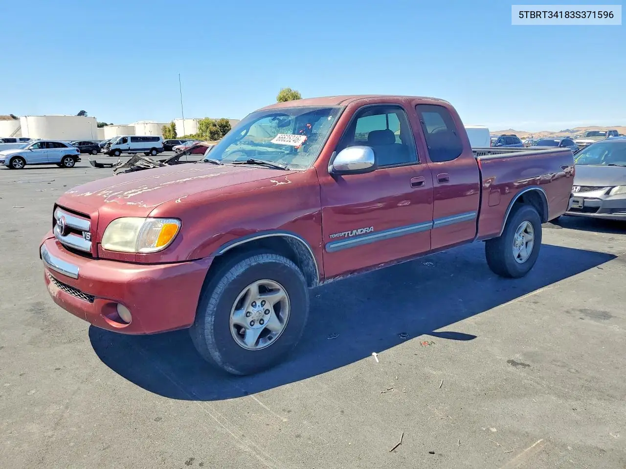 TOYOTA TUNDRA 2003, VIN 5TBRT34183S371596