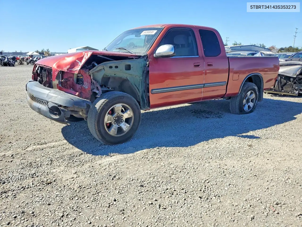 TOYOTA TUNDRA 2003, VIN 5TBRT34143S353273