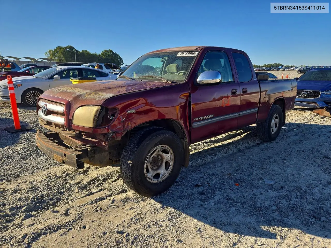 TOYOTA TUNDRA 2003, VIN 5TBRN34153S411014