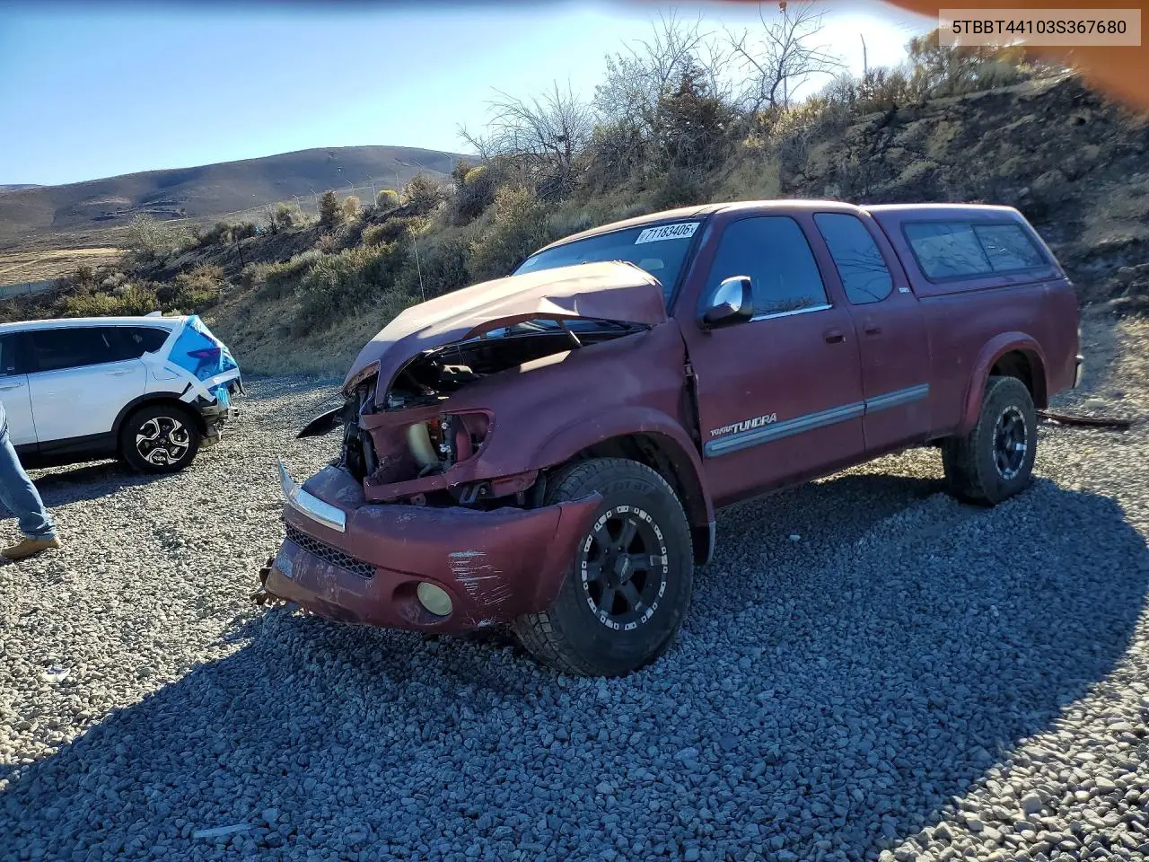 TOYOTA TUNDRA 2003, VIN 5TBBT44103S367680