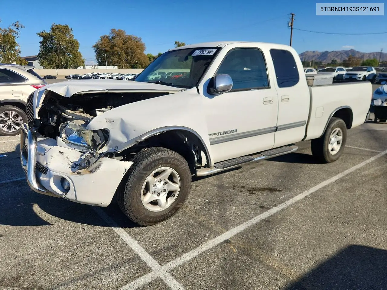 TOYOTA TUNDRA 2003, VIN 5TBRN34193S421691