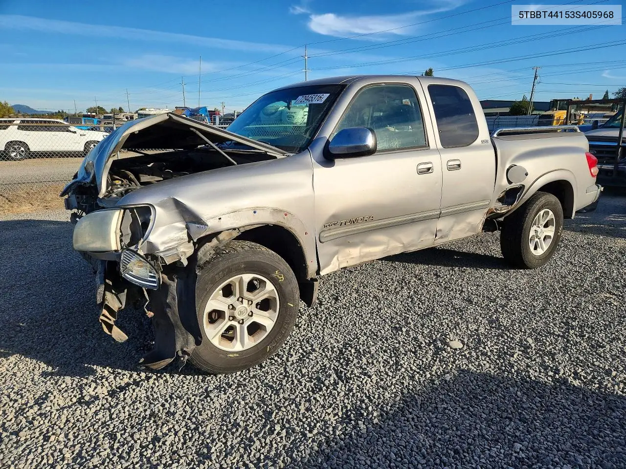 TOYOTA TUNDRA 2003, VIN 5TBBT44153S405968