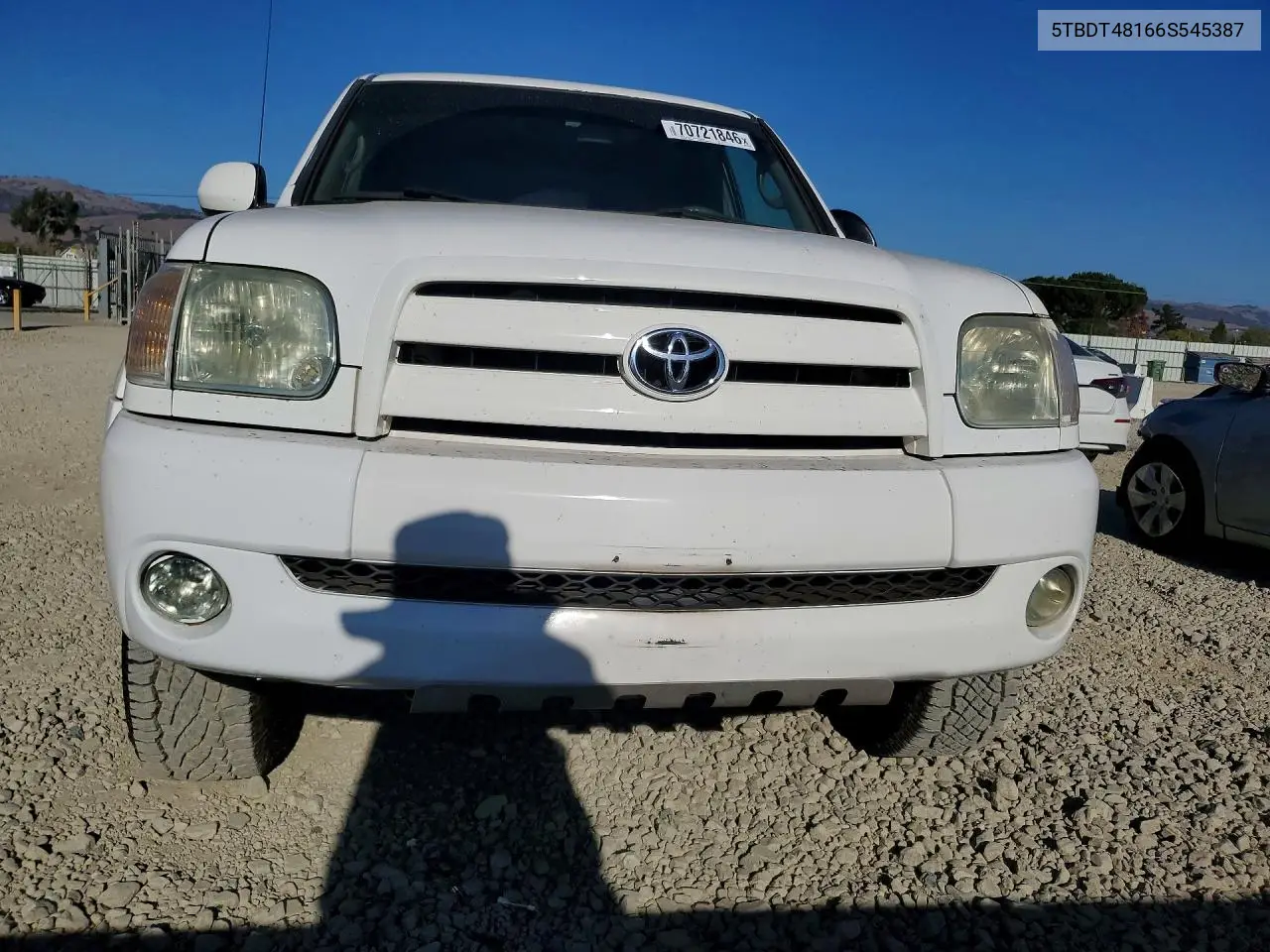 2006 TOYOTA TUNDRA VIN 5TBDT48166S545387 — фото 5