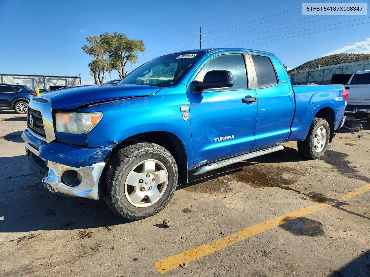 TOYOTA TUNDRA 2007, VIN 5TFBT54187X008347