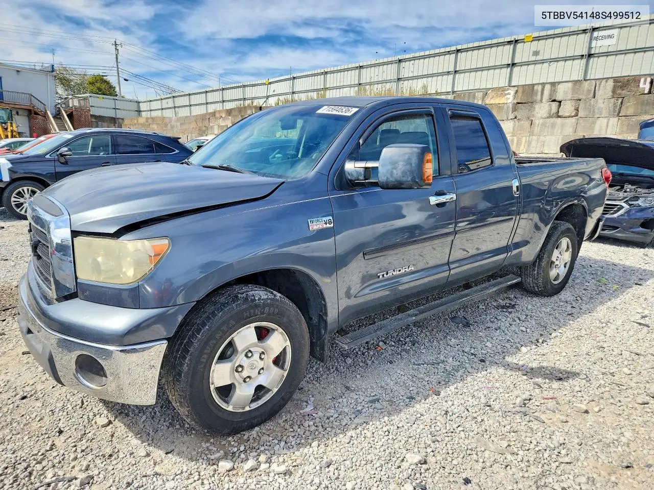 TOYOTA TUNDRA 2008, VIN 5TBBV54148S499512
