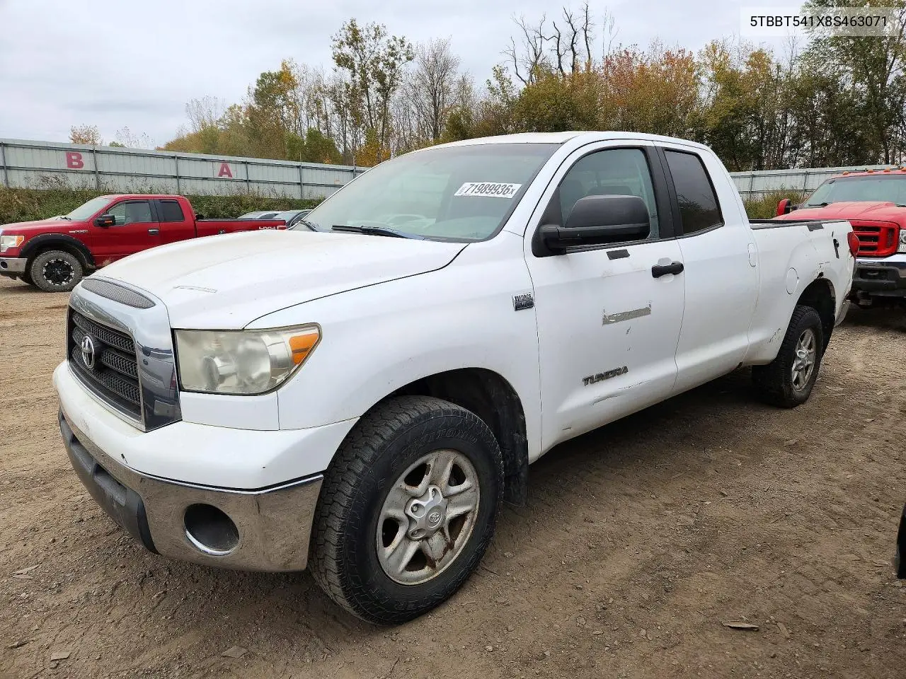 TOYOTA TUNDRA 2008, VIN 5TBBT541X8S463071