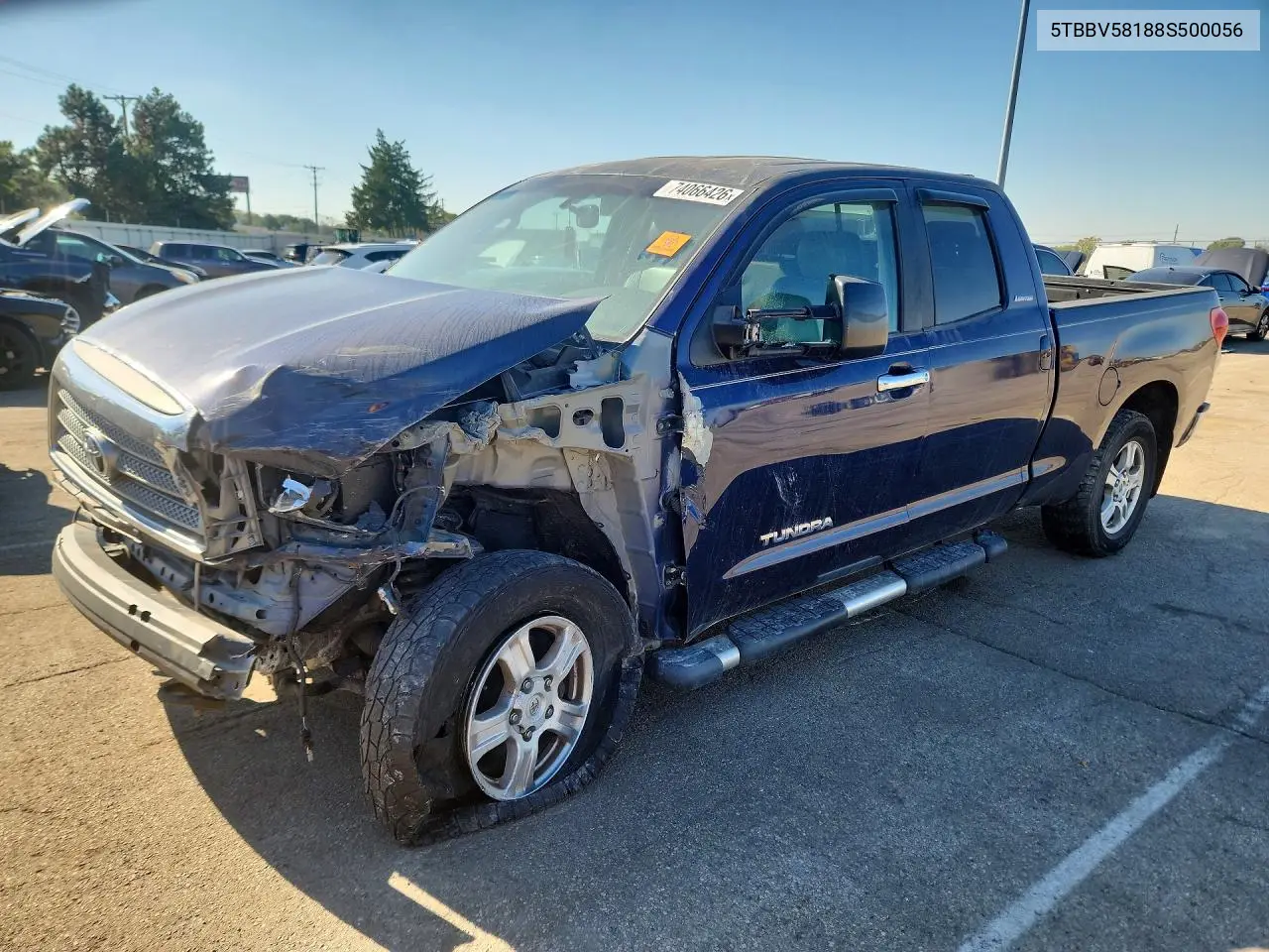 TOYOTA TUNDRA 2008, VIN 5TBBV58188S500056