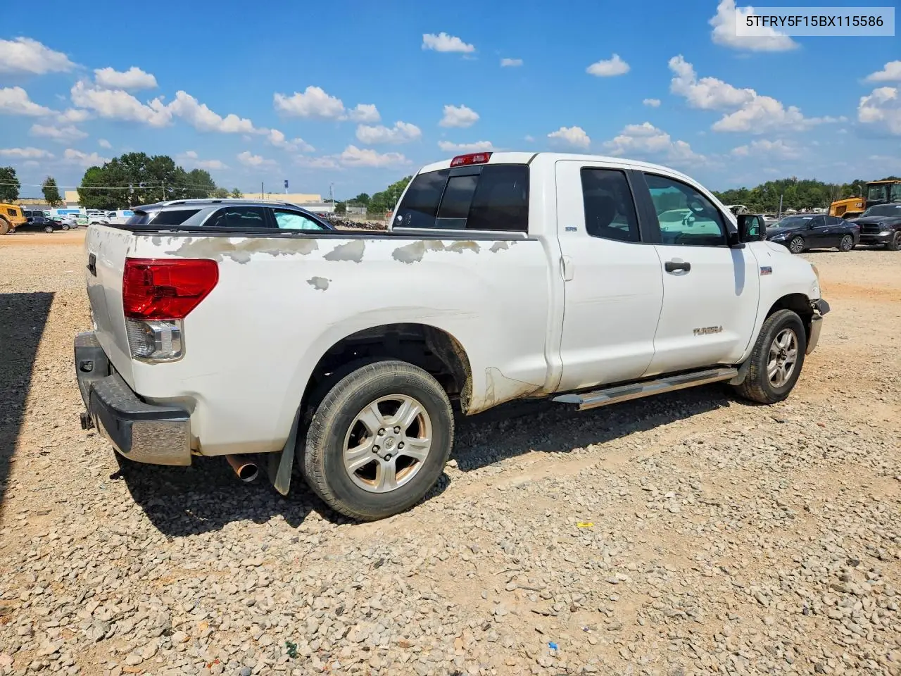 2011 TOYOTA TUNDRA VIN 5TFRY5F15BX115586 — фото 3