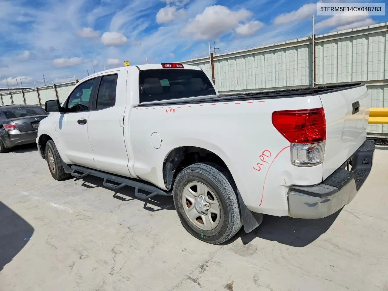 2012 TOYOTA TUNDRA VIN 5TFRM5F14CX048783 — фото 2