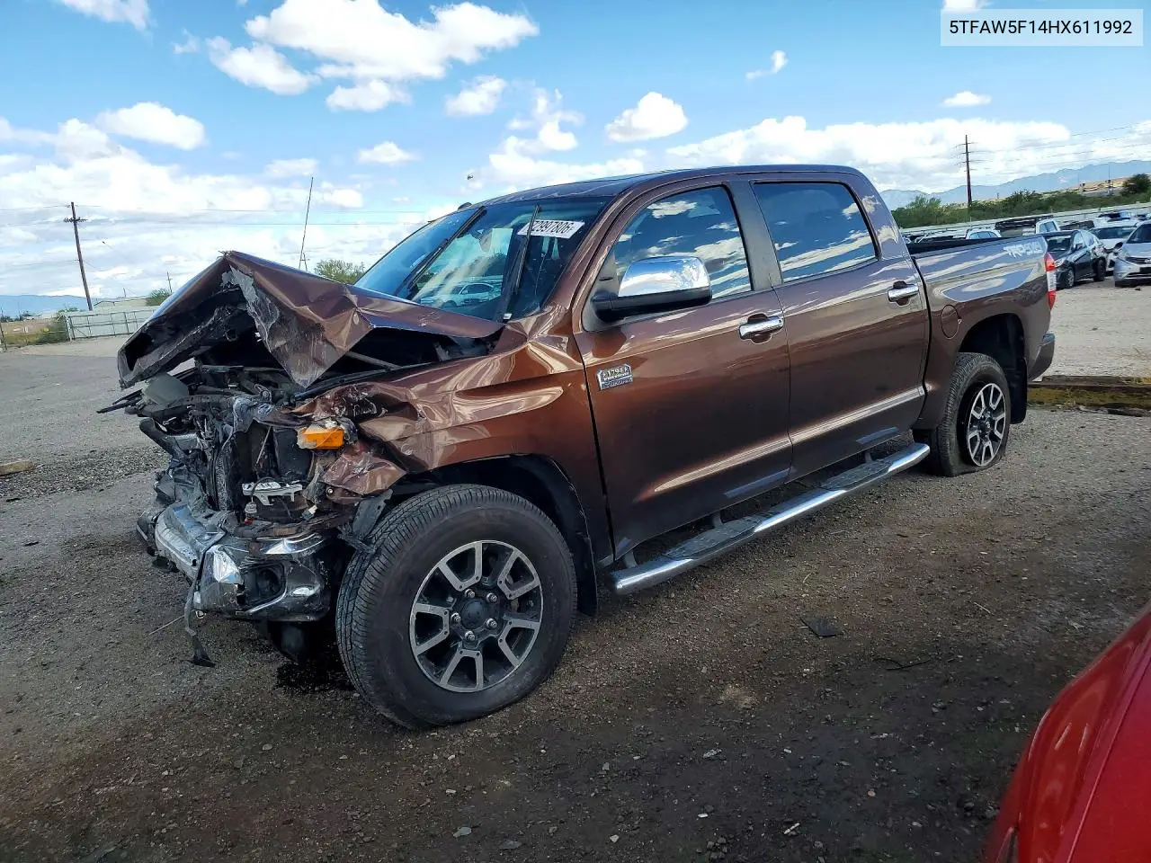 TOYOTA TUNDRA 2017, VIN 5TFAW5F14HX611992