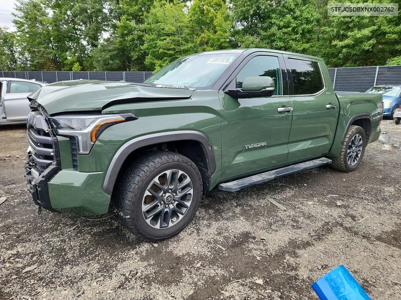 TOYOTA TUNDRA 2022, VIN 5TFJC5DBXNX002762