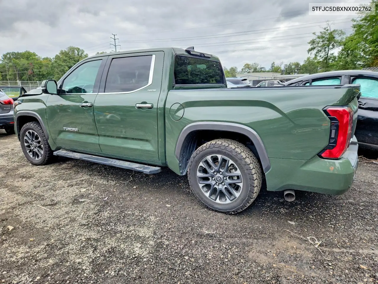 2022 TOYOTA TUNDRA VIN 5TFJC5DBXNX002762 — фото 2