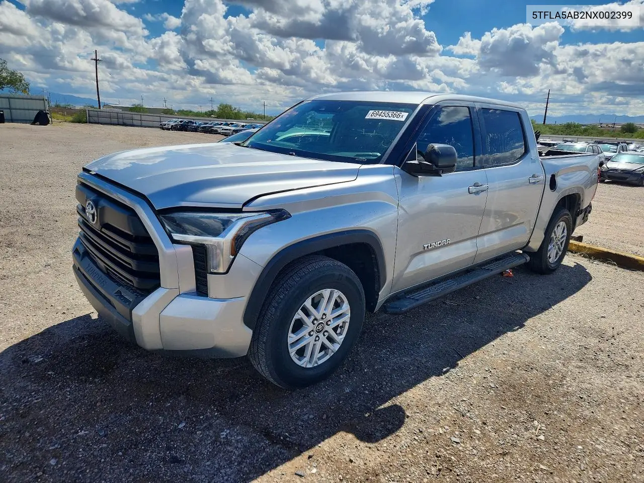 TOYOTA TUNDRA 2022, VIN 5TFLA5AB2NX002399
