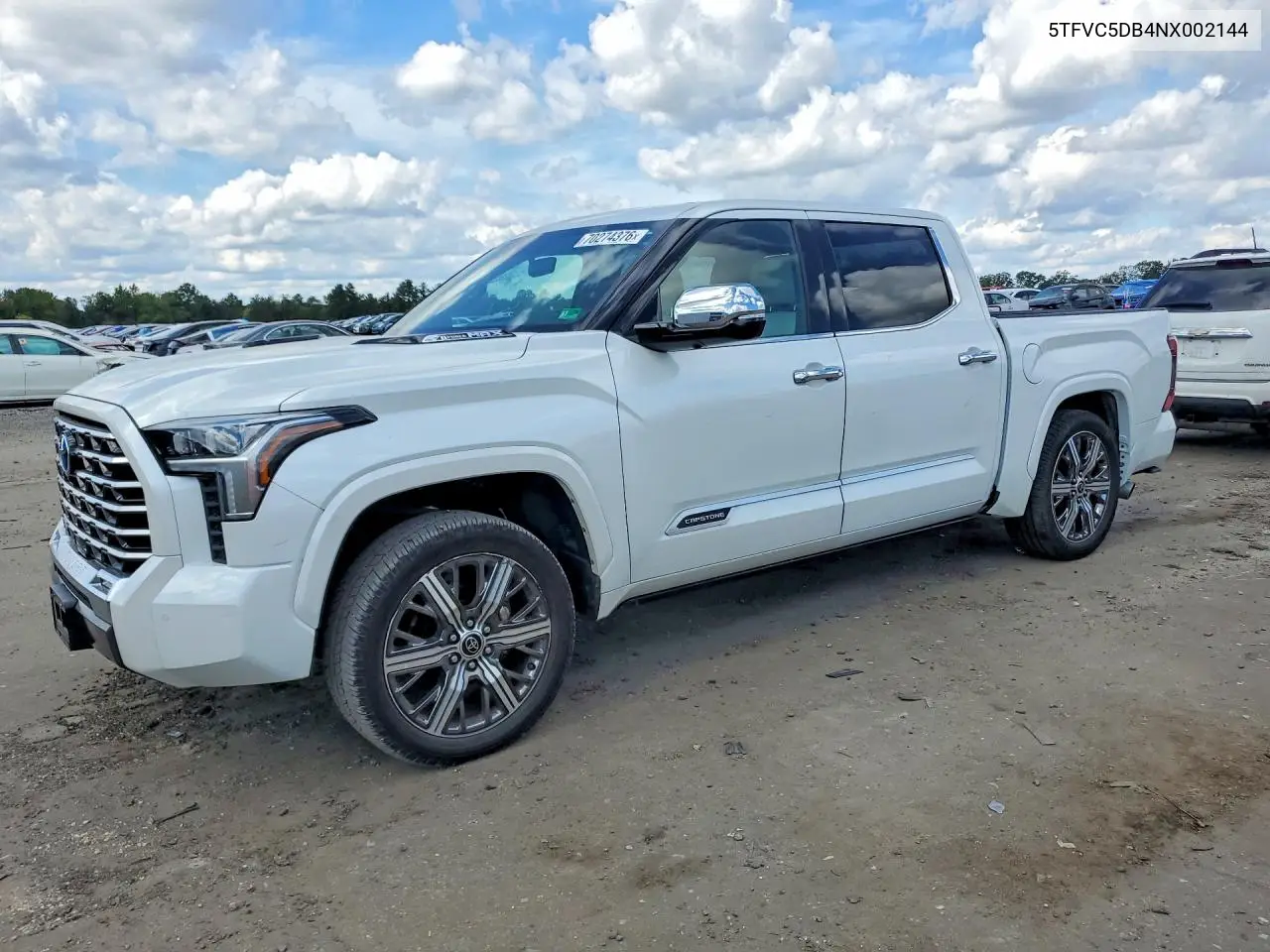 TOYOTA TUNDRA 2022, VIN 5TFVC5DB4NX002144