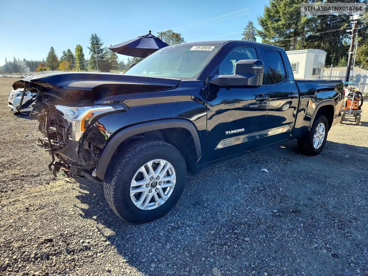 TOYOTA TUNDRA 2022, VIN 5TFLA5DA0NX014764