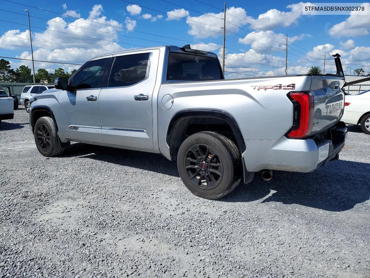 2022 TOYOTA TUNDRA VIN 5TFMA5DB5NX002378 — фото 2
