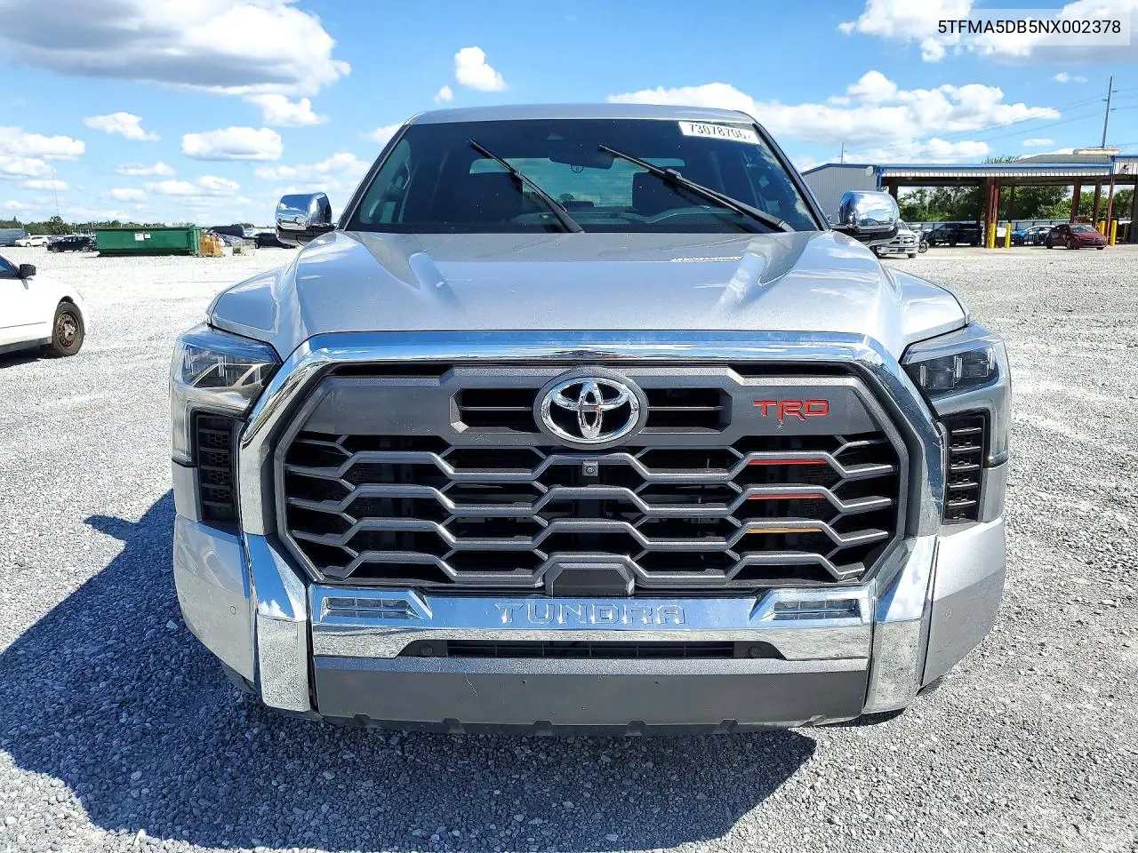 2022 TOYOTA TUNDRA VIN 5TFMA5DB5NX002378 — фото 5