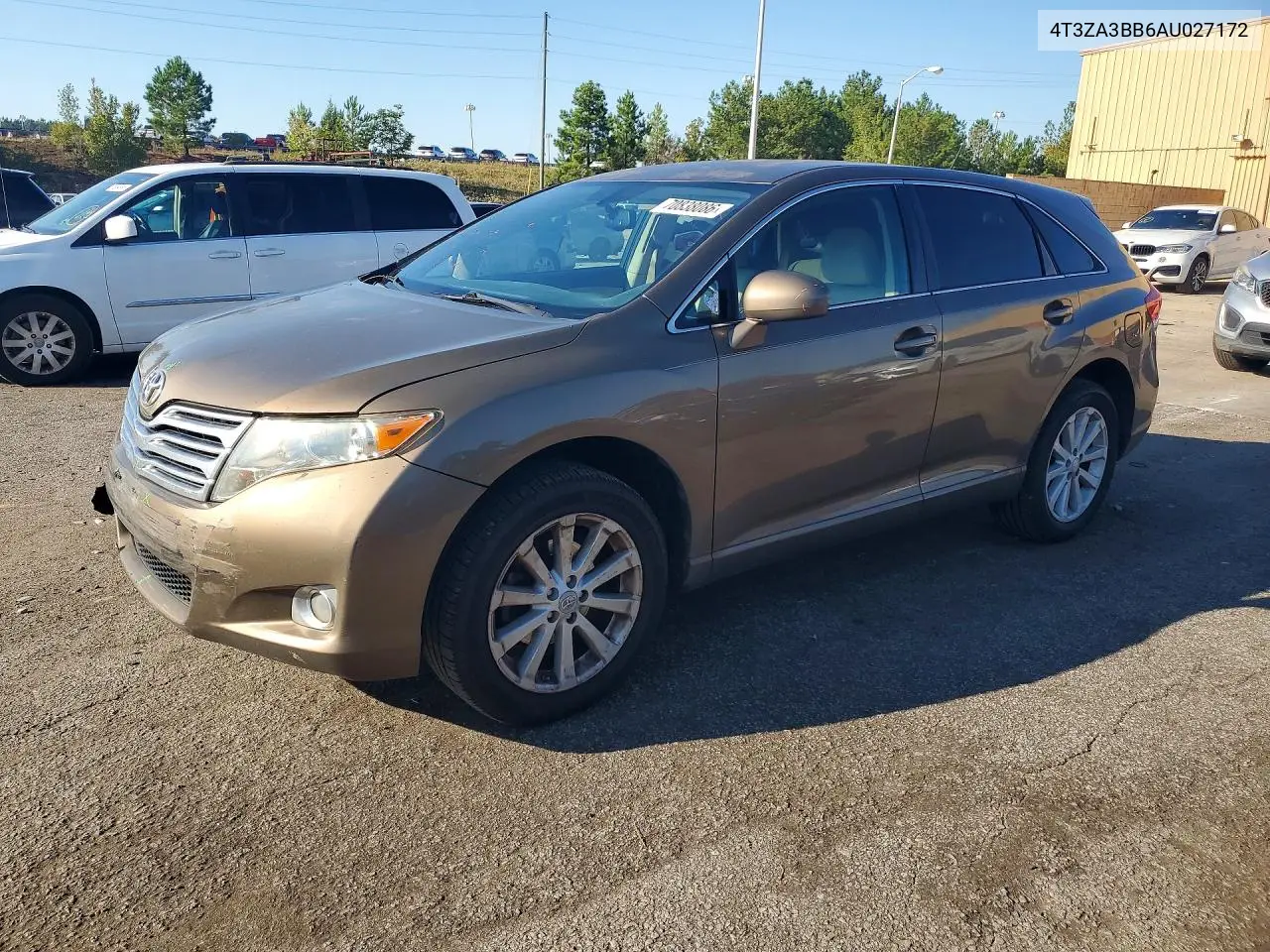 TOYOTA VENZA 2010, VIN 4T3ZA3BB6AU027172