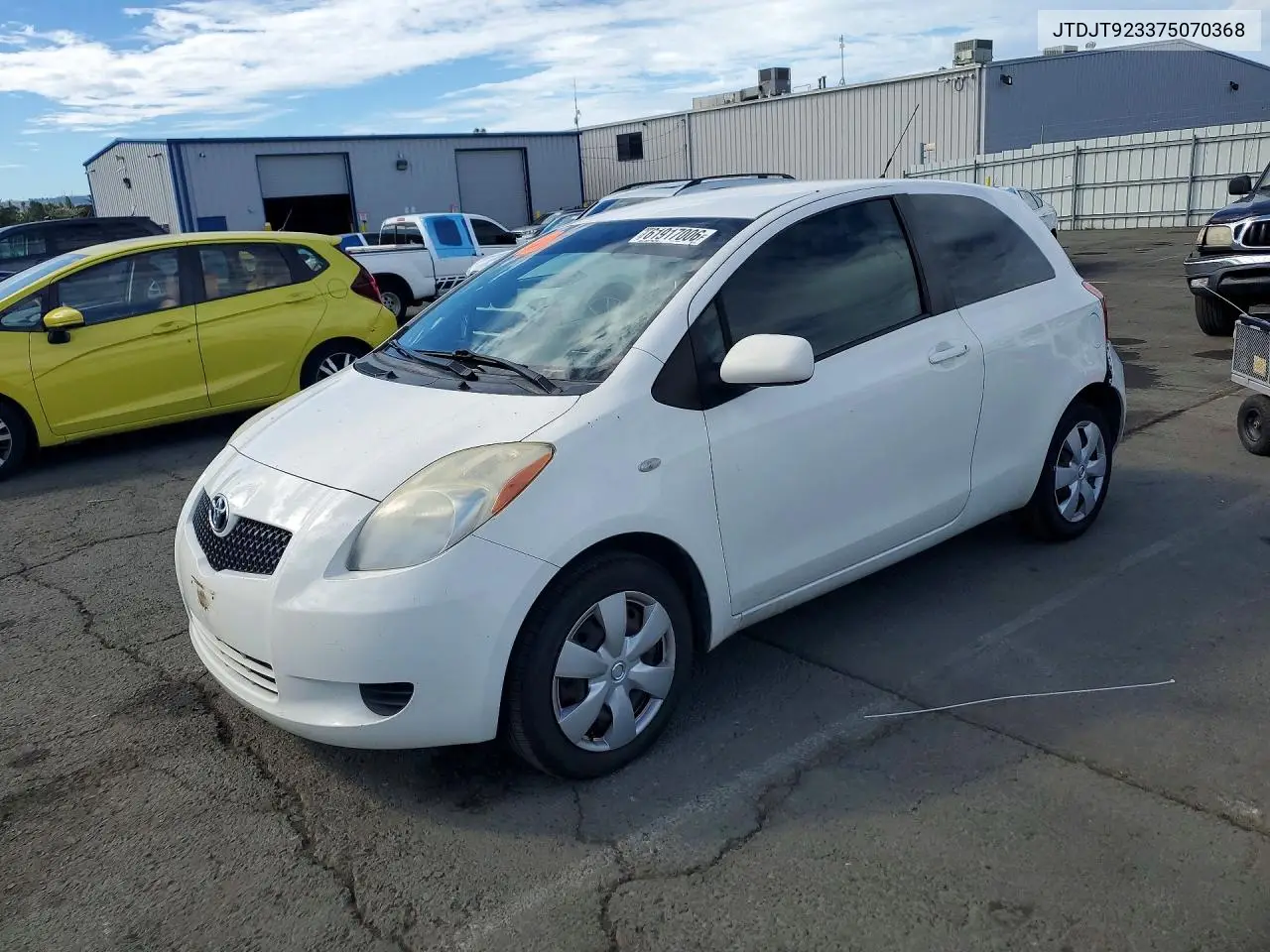 TOYOTA YARIS 2007, VIN JTDJT923375070368