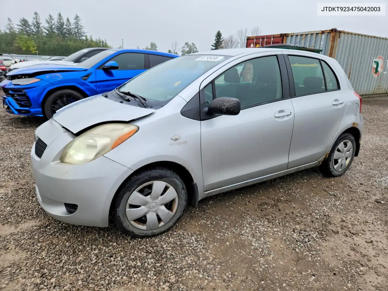 TOYOTA YARIS 2007, VIN JTDKT923475042003