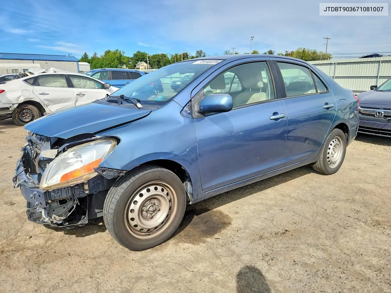 TOYOTA YARIS 2007, VIN JTDBT903671081007