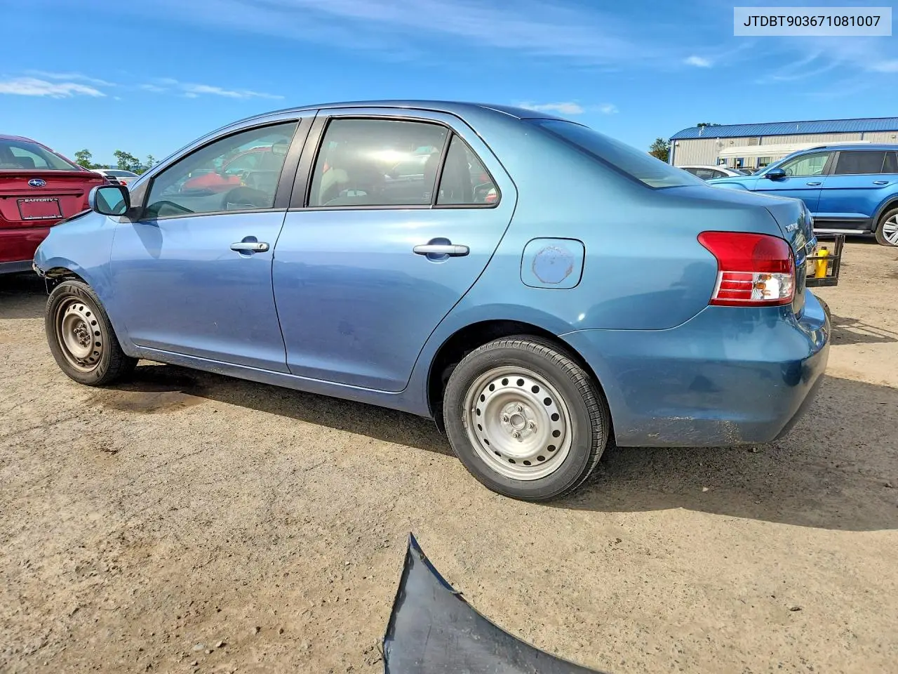 2007 TOYOTA YARIS VIN JTDBT903671081007 — фото 2