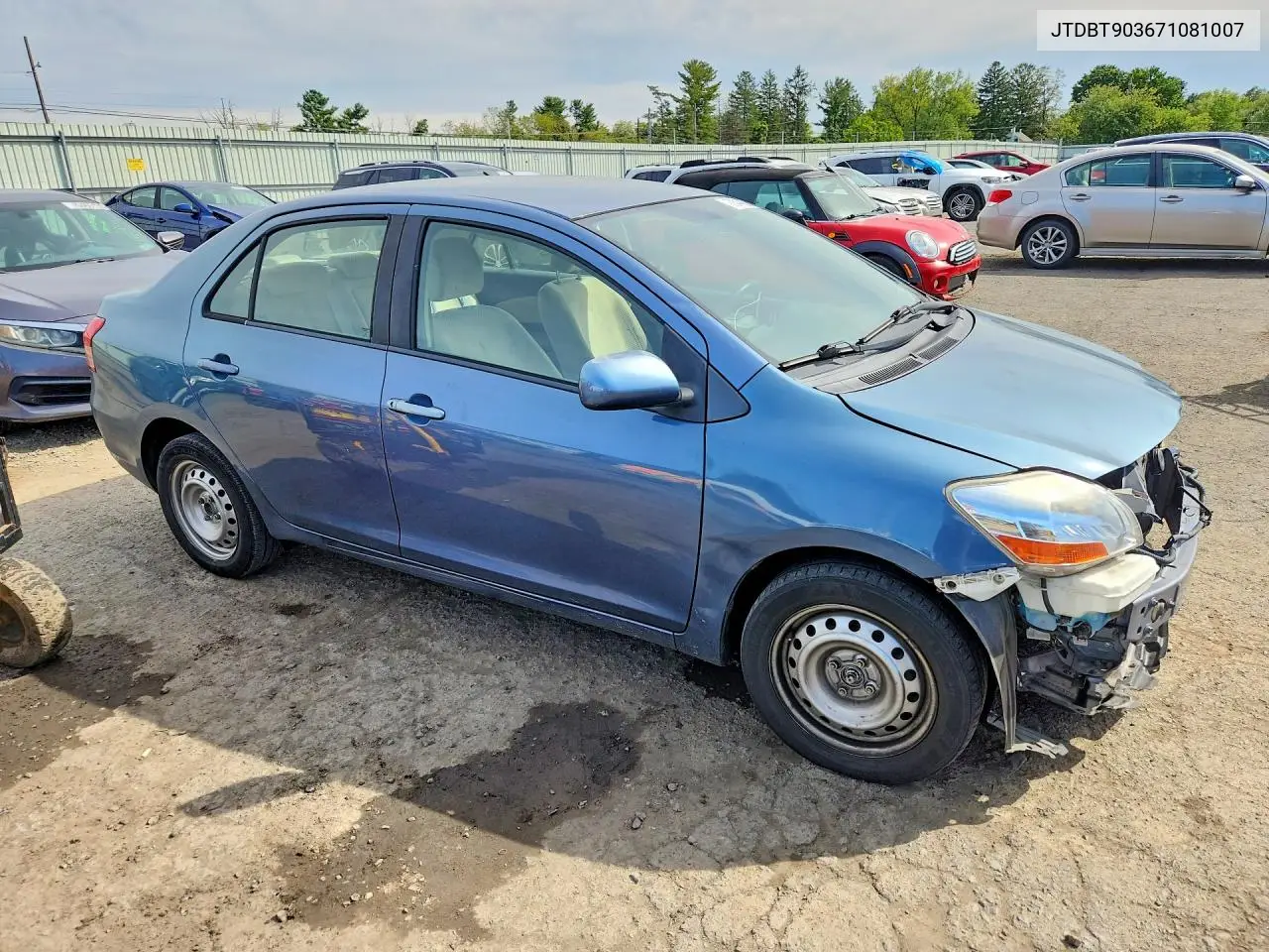 2007 TOYOTA YARIS VIN JTDBT903671081007 — фото 4