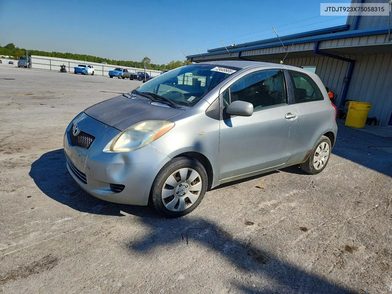 TOYOTA YARIS 2007, VIN JTDJT923X75058315