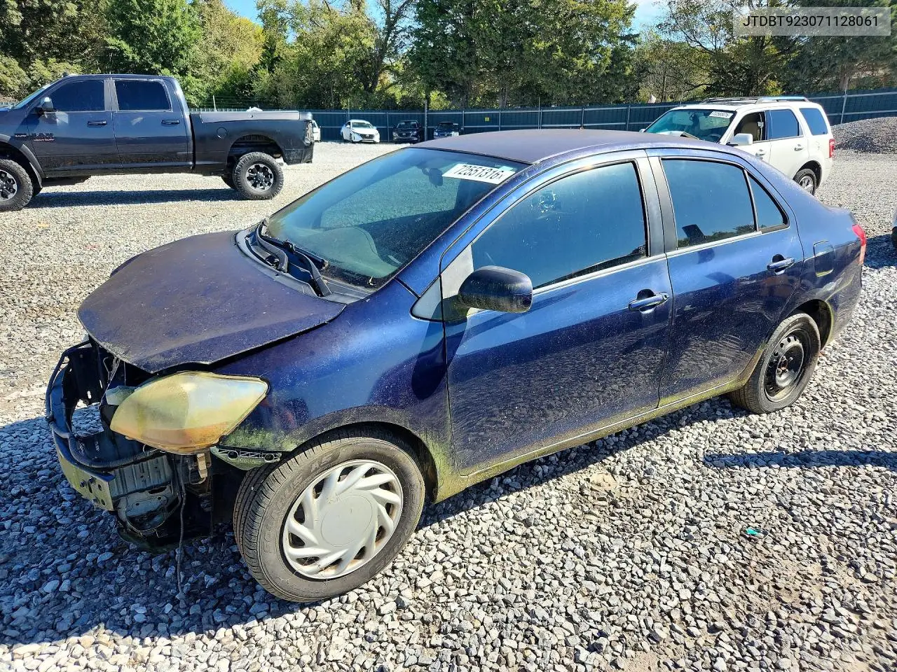 TOYOTA YARIS 2007, VIN JTDBT923071128061