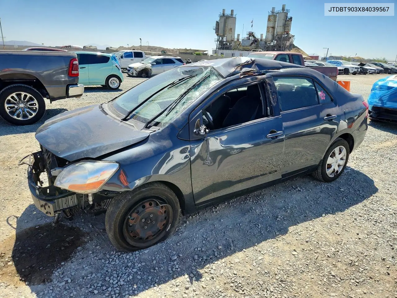 TOYOTA YARIS 2008, VIN JTDBT903X84039567