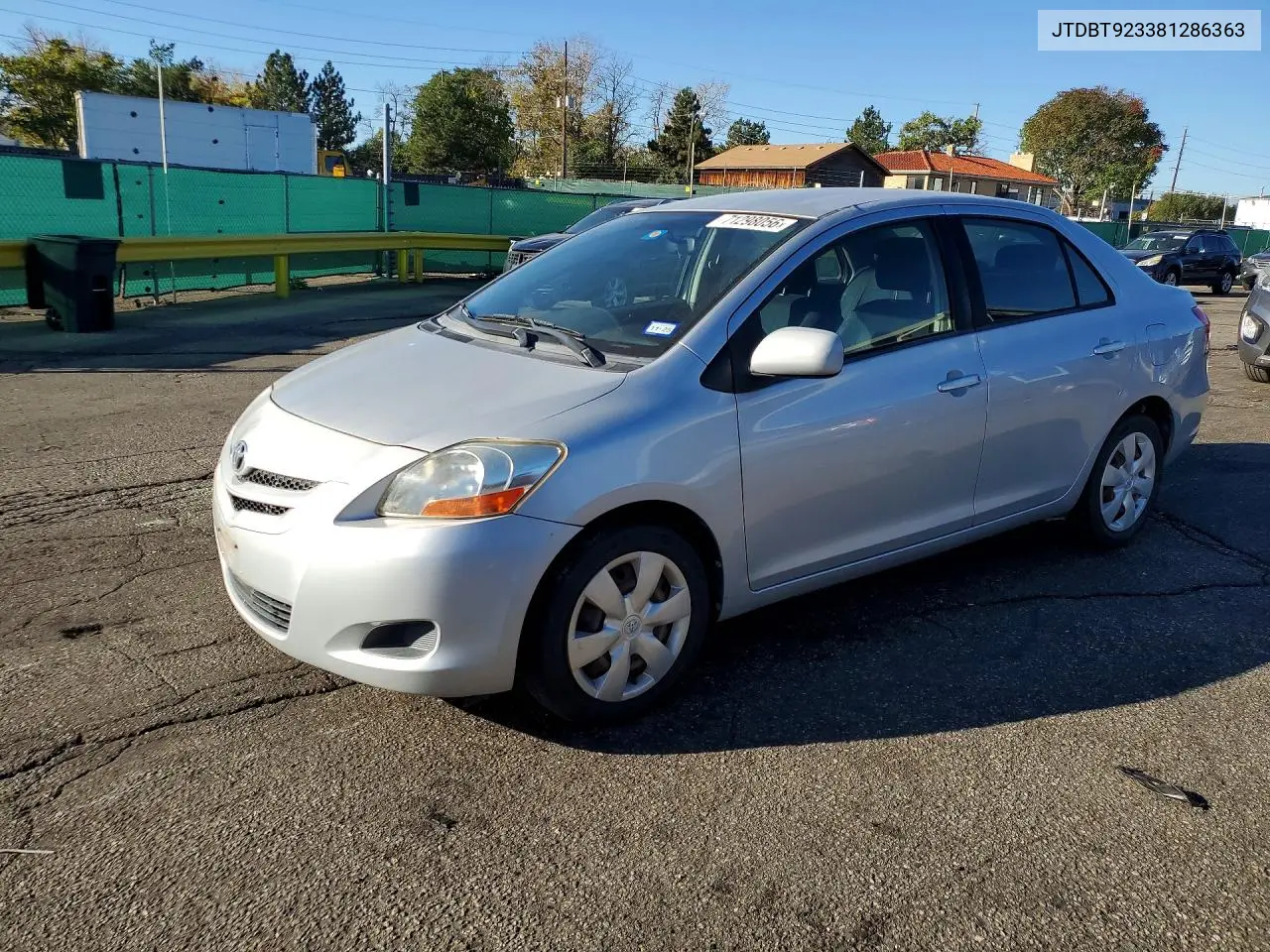 TOYOTA YARIS 2008, VIN JTDBT923381286363