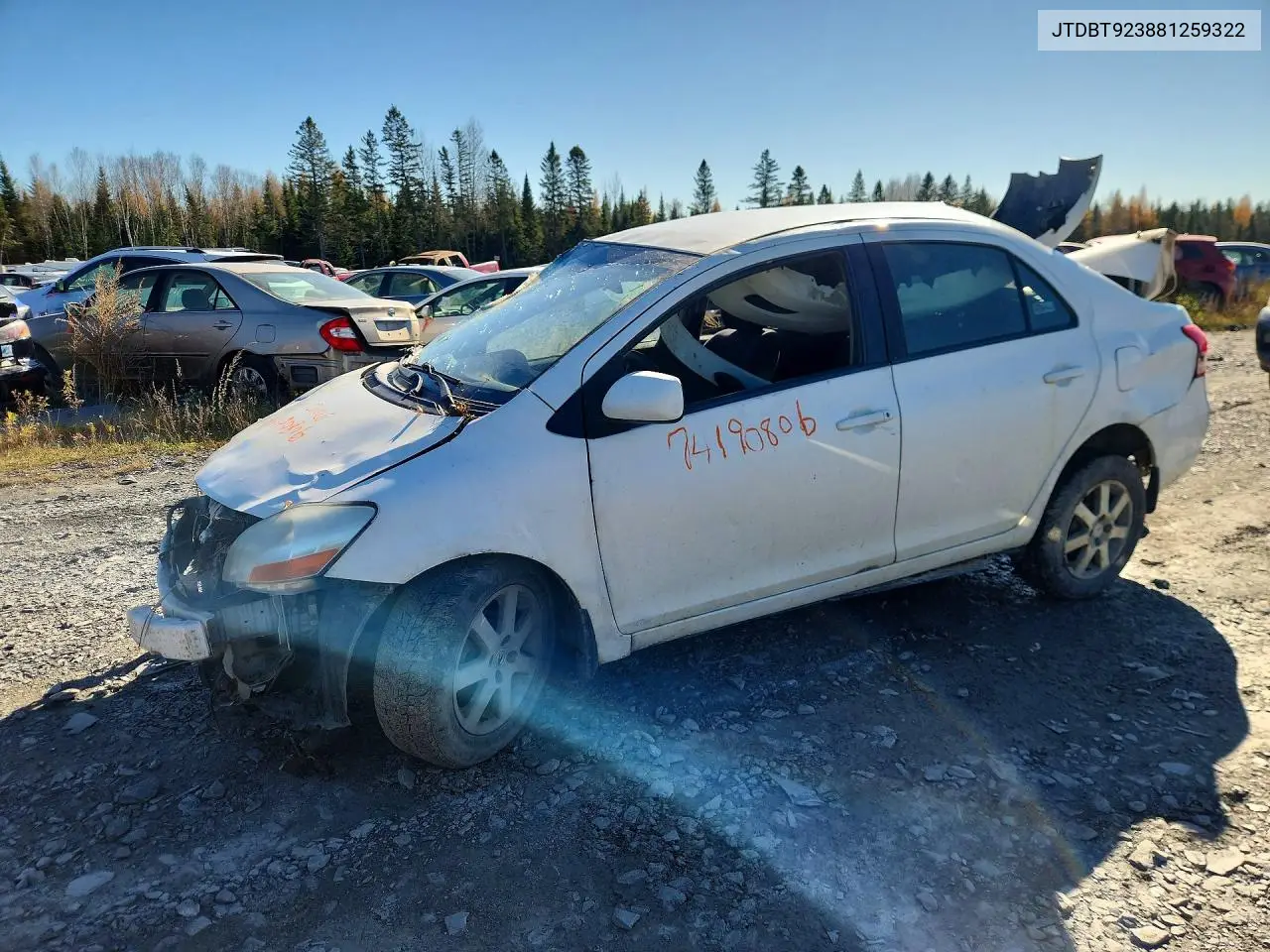 TOYOTA YARIS 2008, VIN JTDBT923881259322