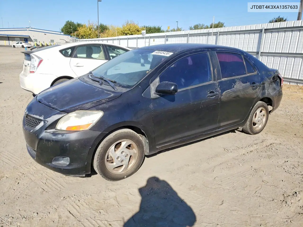 TOYOTA YARIS 2010, VIN JTDBT4K3XA1357633