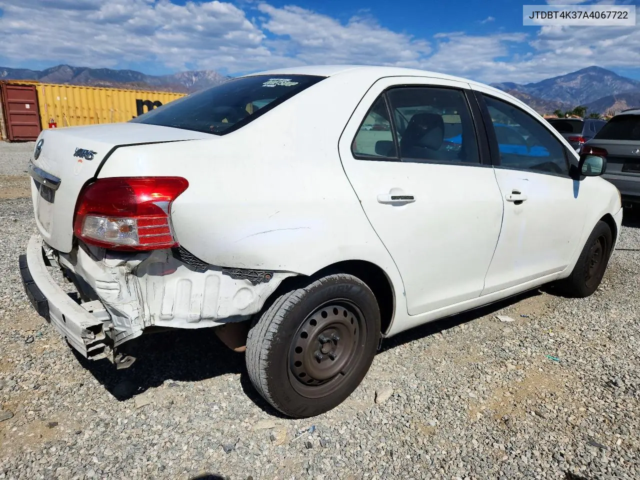 2010 TOYOTA YARIS VIN JTDBT4K37A4067722 — фото 3