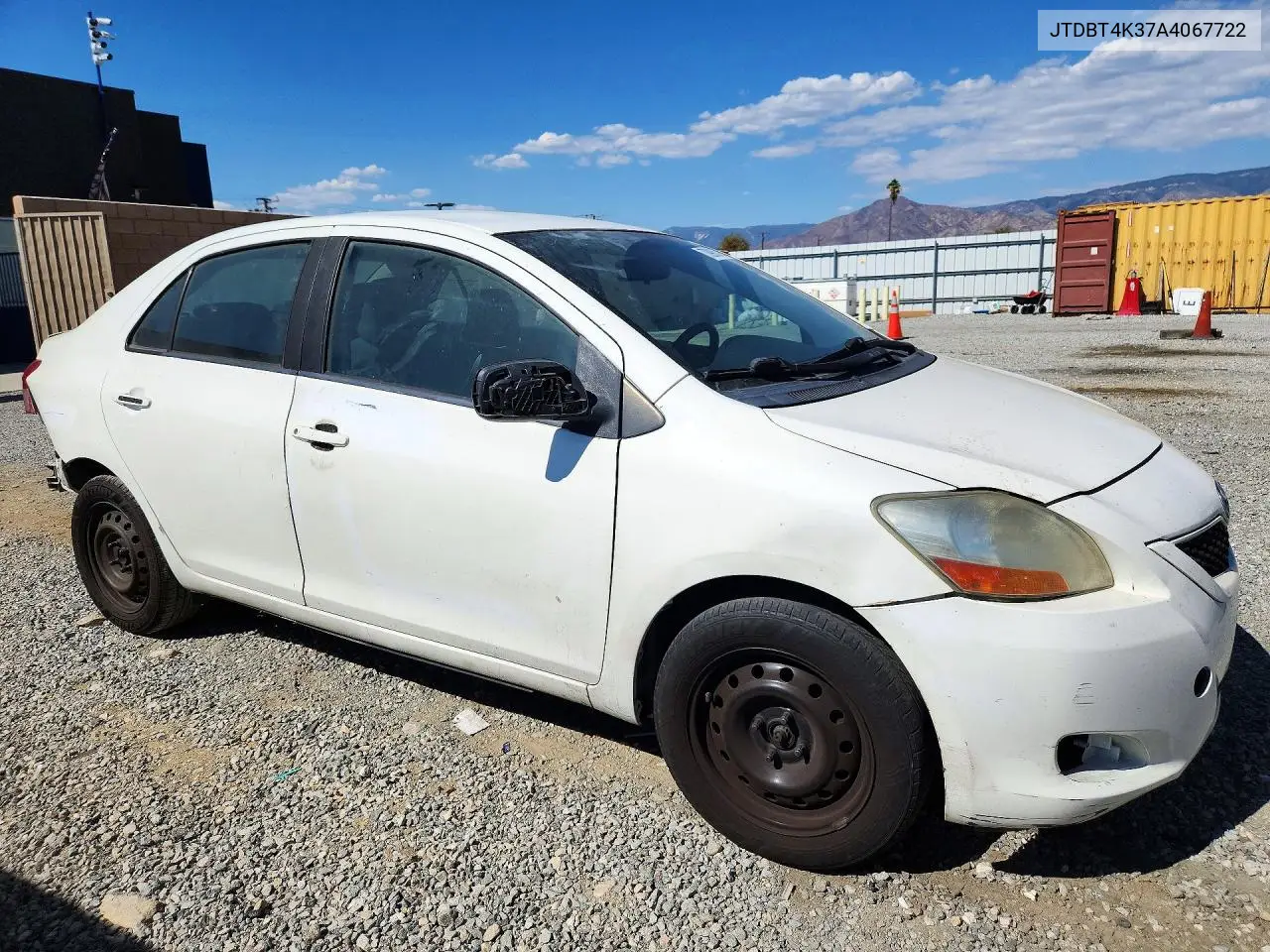 2010 TOYOTA YARIS VIN JTDBT4K37A4067722 — фото 4