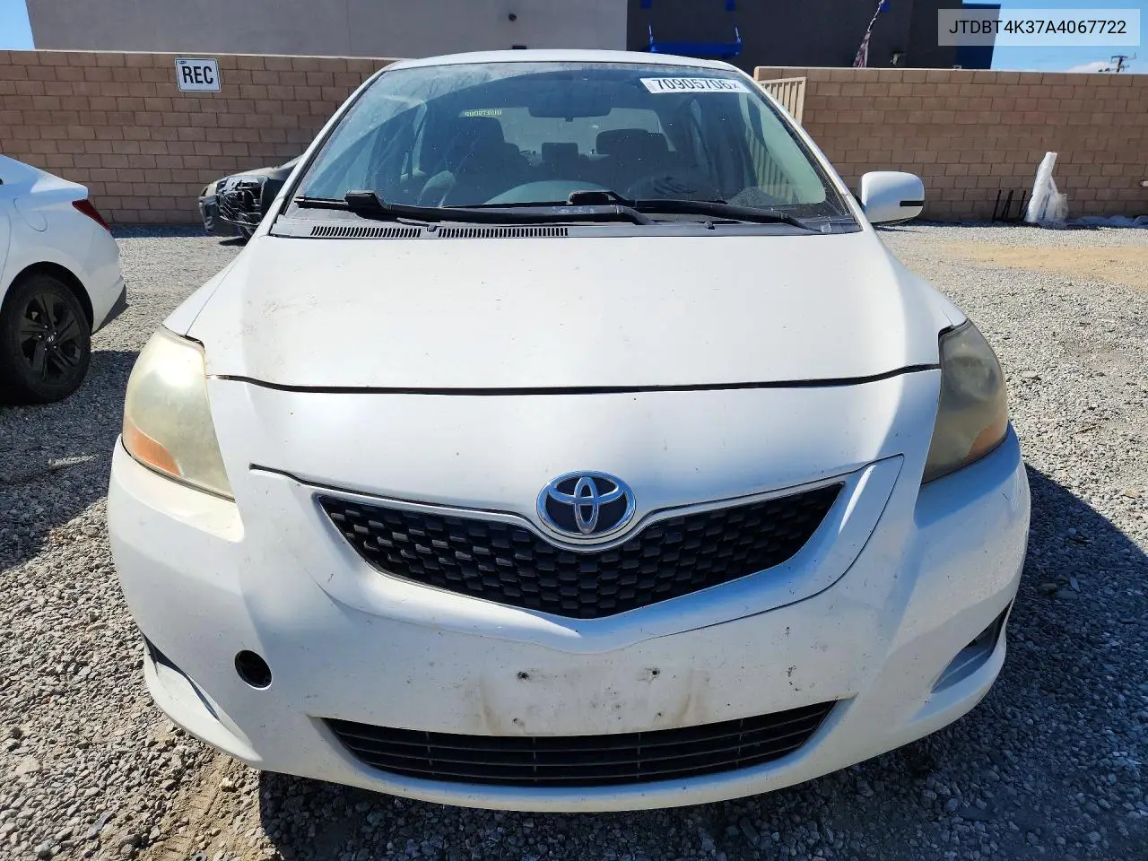 2010 TOYOTA YARIS VIN JTDBT4K37A4067722 — фото 5