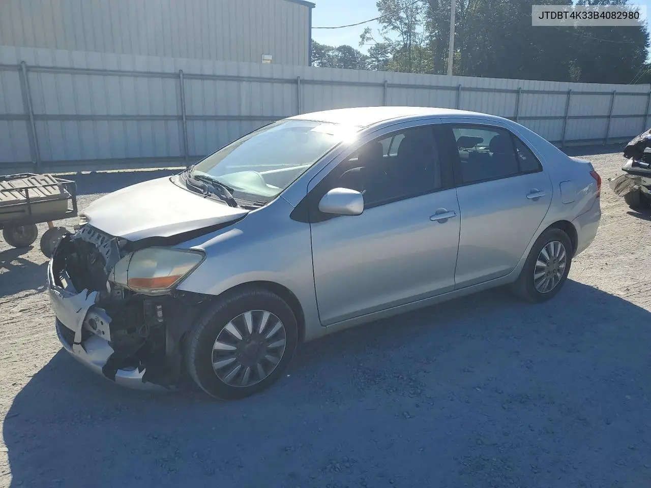 TOYOTA YARIS 2011, VIN JTDBT4K33B4082980