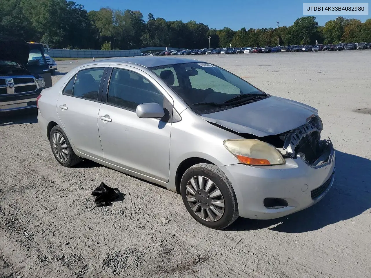 2011 TOYOTA YARIS VIN JTDBT4K33B4082980 — фото 4