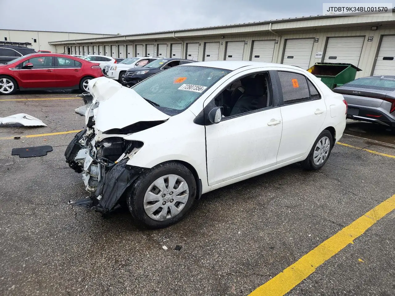 TOYOTA YARIS 2011, VIN JTDBT9K34BL001570