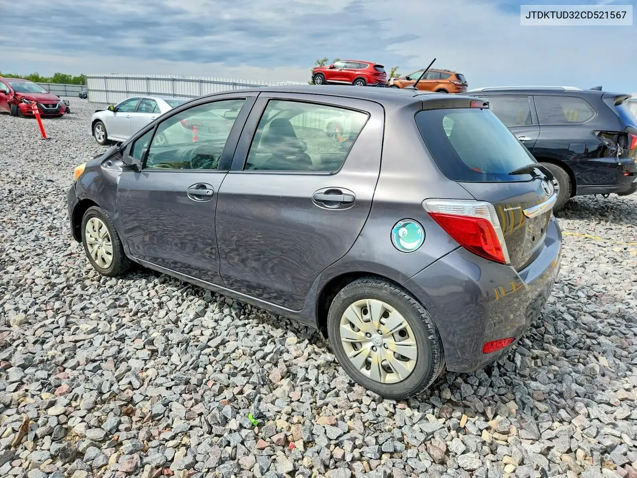 2012 TOYOTA YARIS VIN JTDKTUD32CD521567 — фото 2