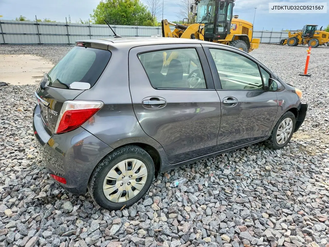 2012 TOYOTA YARIS VIN JTDKTUD32CD521567 — фото 3