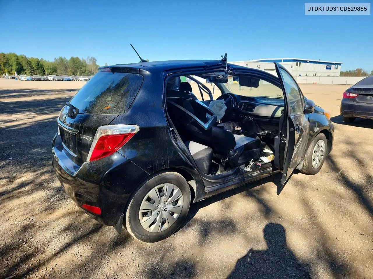 2012 TOYOTA YARIS VIN JTDKTUD31CD529885 — фото 3