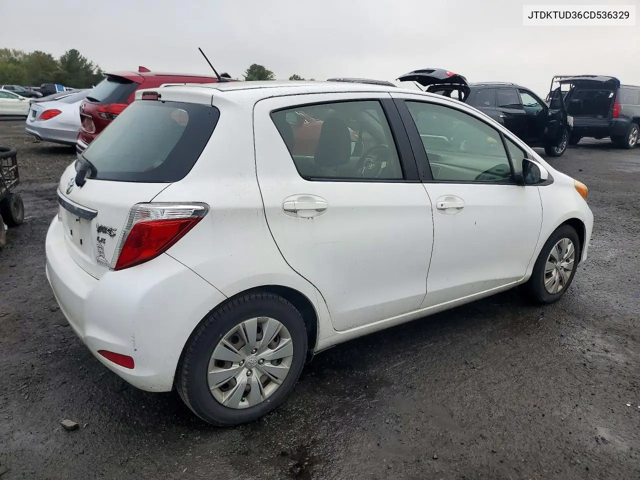 2012 TOYOTA YARIS VIN JTDKTUD36CD536329 — фото 3