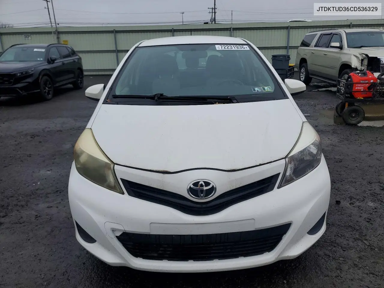 2012 TOYOTA YARIS VIN JTDKTUD36CD536329 — фото 5