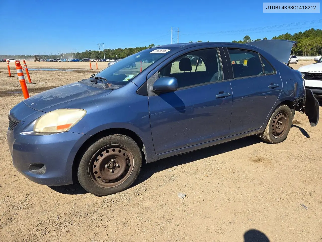 TOYOTA YARIS 2012, VIN JTDBT4K33C1418212
