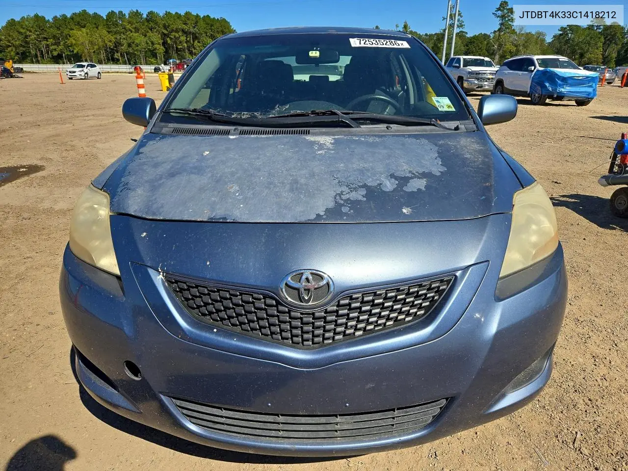 2012 TOYOTA YARIS VIN JTDBT4K33C1418212 — фото 5